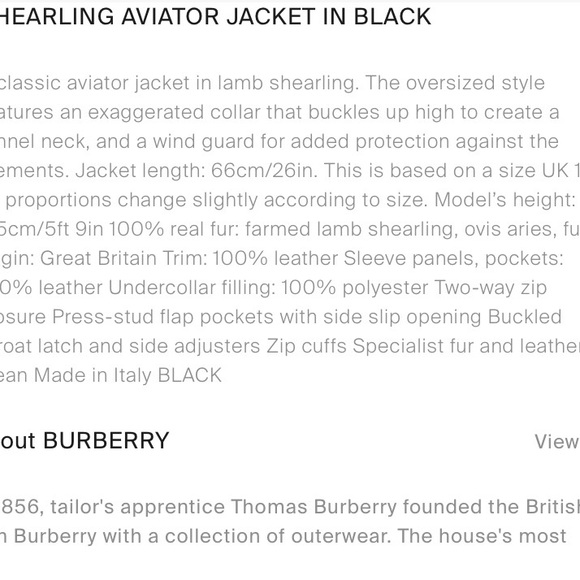 Burberry Leather Shearling Aviator Jacket - Picture 7 of 8